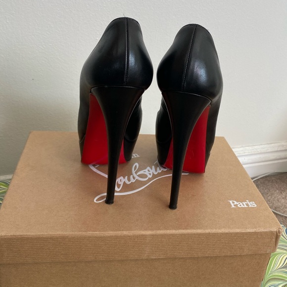 Christian Louboutin Very Prive 120 Black Leather Pumps Size 37 - Picture 6 of 9